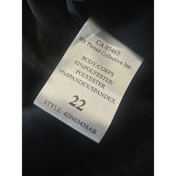 ABS Collection Crushed Velvet Floral Dress Long Sleeve Ruffle Black Plus Size 22 - Picture 12 of 15